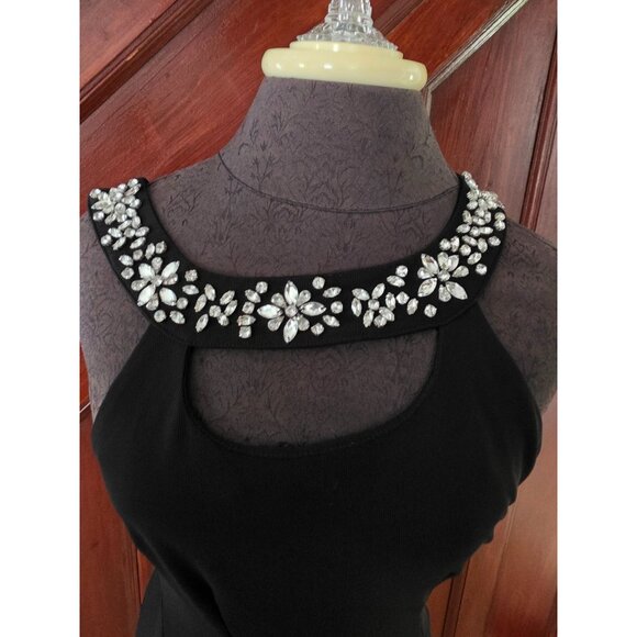 Embellished Black Dress With Rhinestones By Red Clover xs sm - Picture 3 of 7